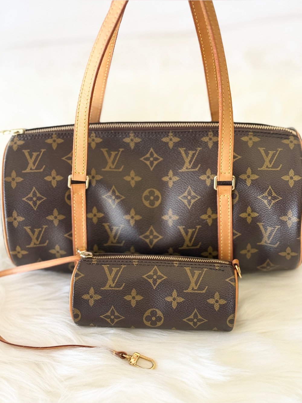 LOUIS VUITTON PAPILLON 30 w/ MINI PAPILLON POCHETTE MADE IN FRANCE 2 BAGS